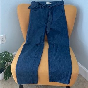 NWOT Madewell denim tie-waist tapered pants